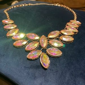 Iridescent gem signature necklace midsize